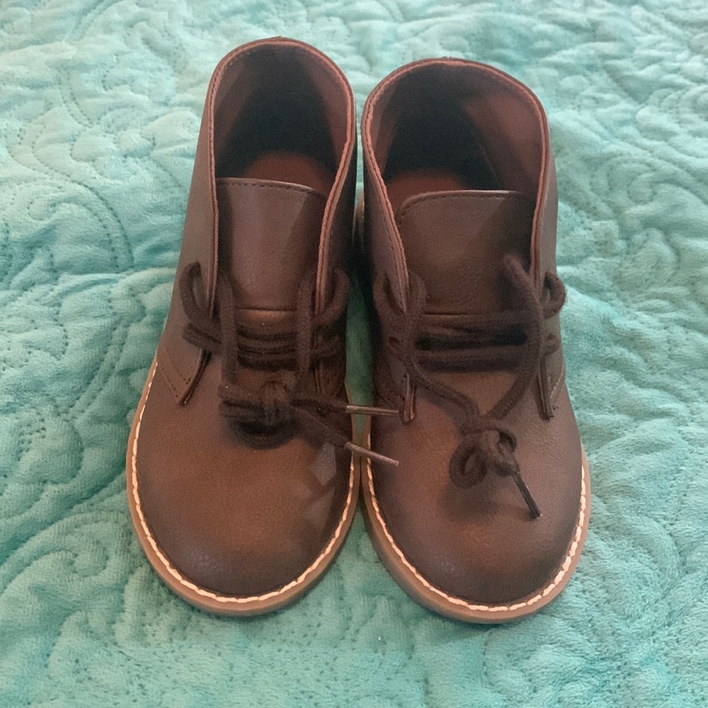 Brown boys dress shoes